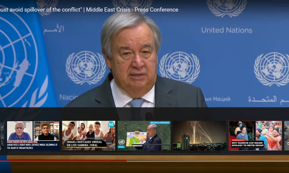 UN chief urges immediate action to prevent Israel-Gaza conflict spillover