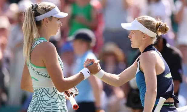 ‘It’s nothing personal’: Katie Boulter in row at net with Harriet Dart after win