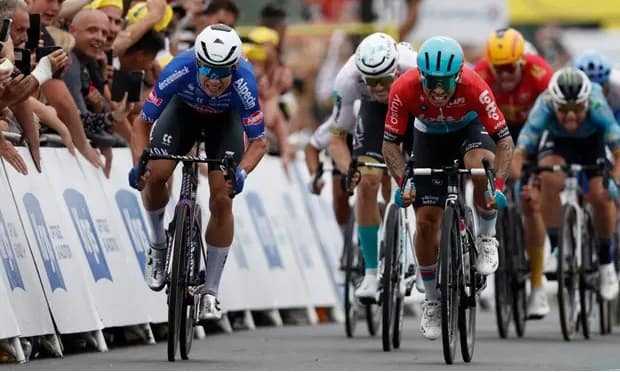 Jasper Philipsen wins stage four of Tour de France after ‘carnage’ on track