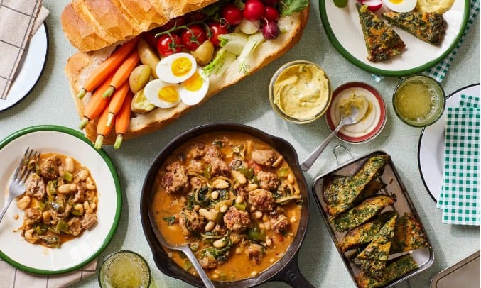 Spanish-style sausage and beans, picnic loaf and nettle tortilla: Valentine Warner’s campsite recipes