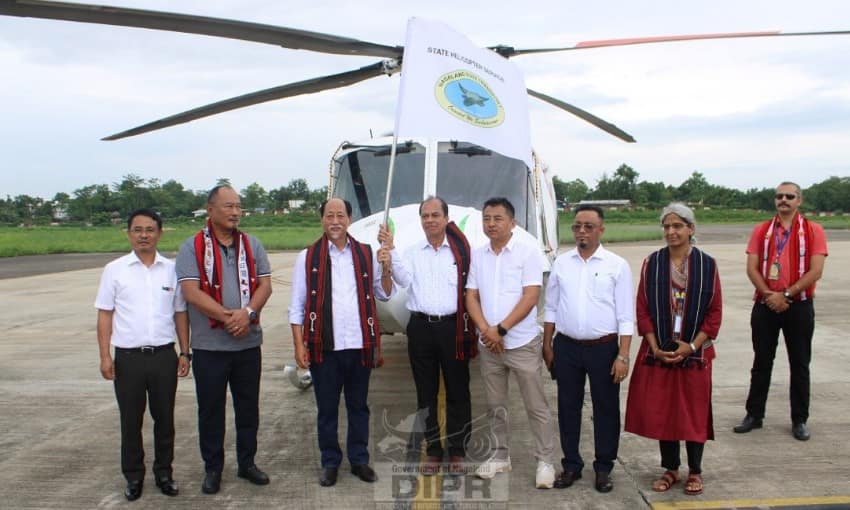 NEIPHIU RIO FLAGS OFF HELICOPTER SERVICE FOR NAGALAND